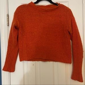 Orange Ann Taylor Cropped Sweater
